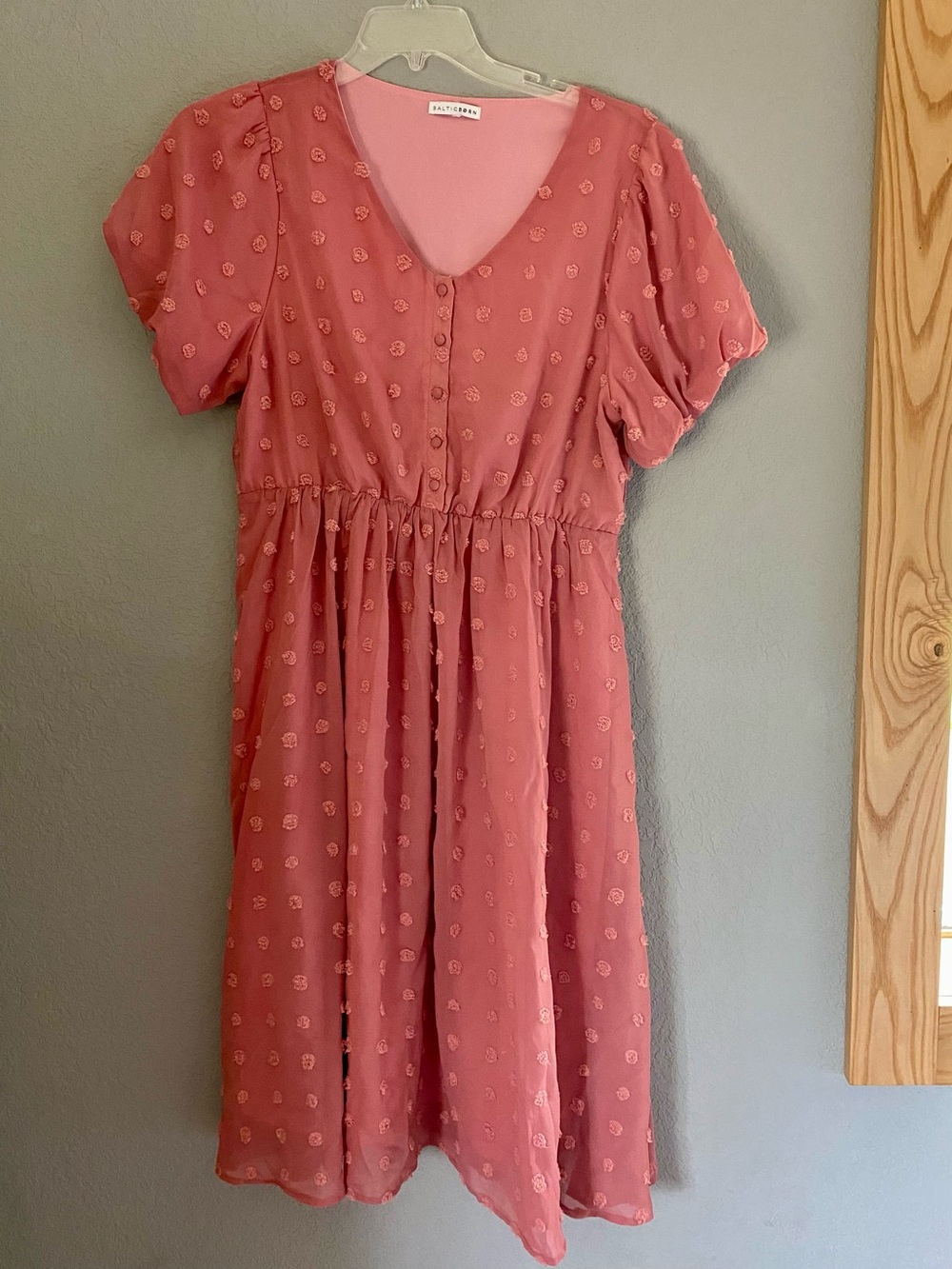 Women's Dusty Rose Textured Midi Dress